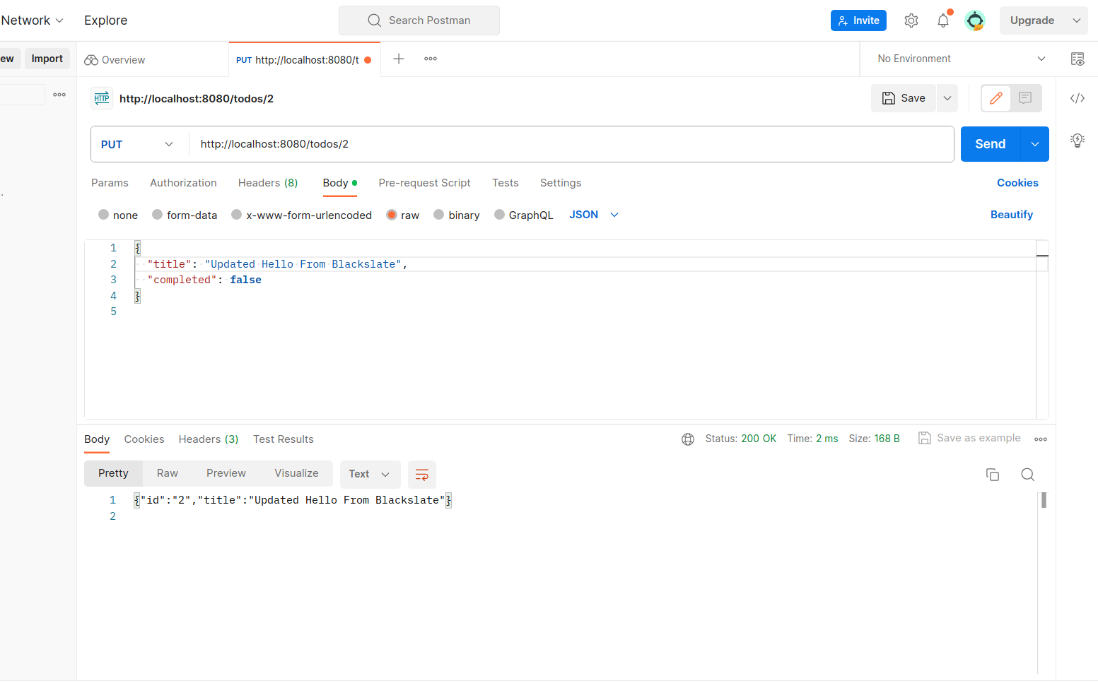 Go - REST API - UPDATE