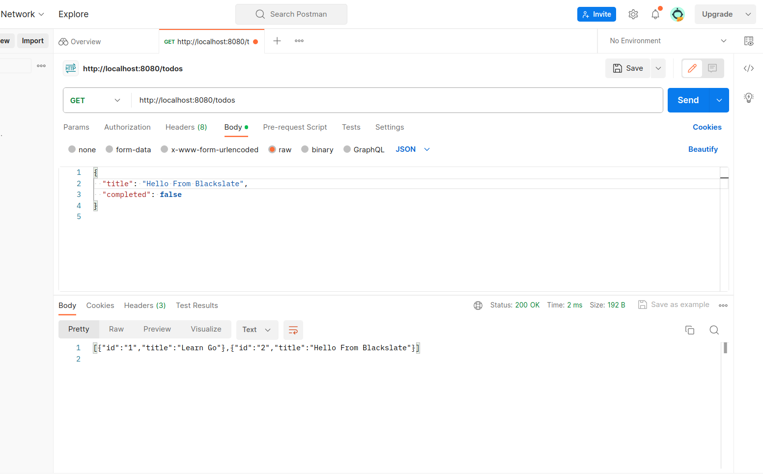 Go - REST API - GET ALL