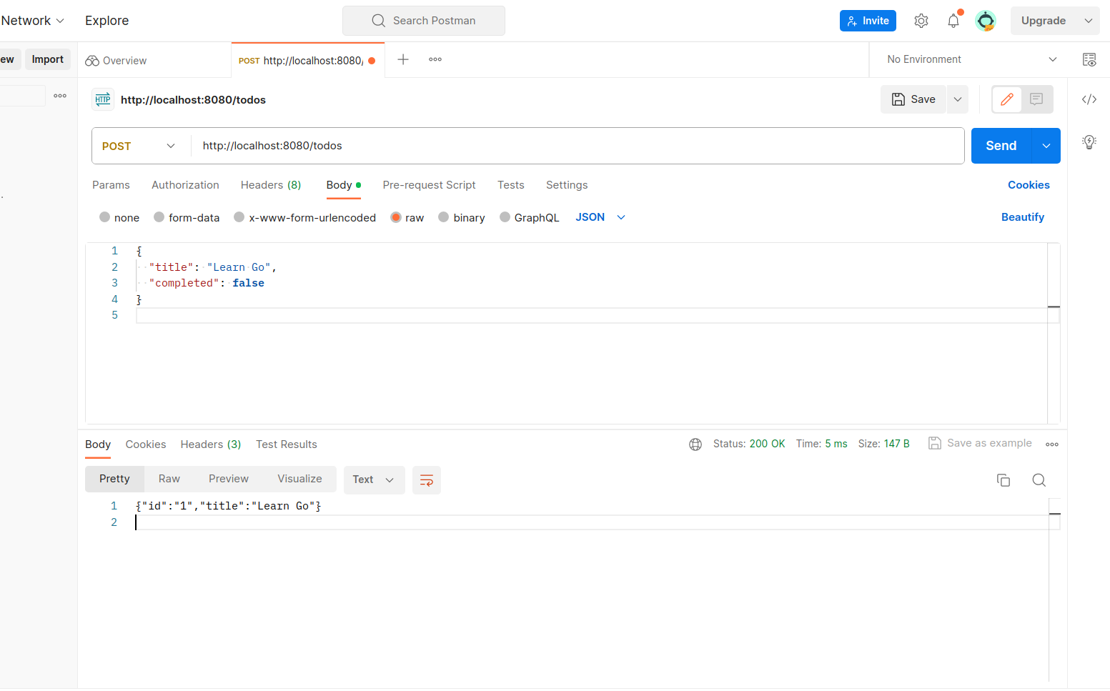 Go - REST API - POST