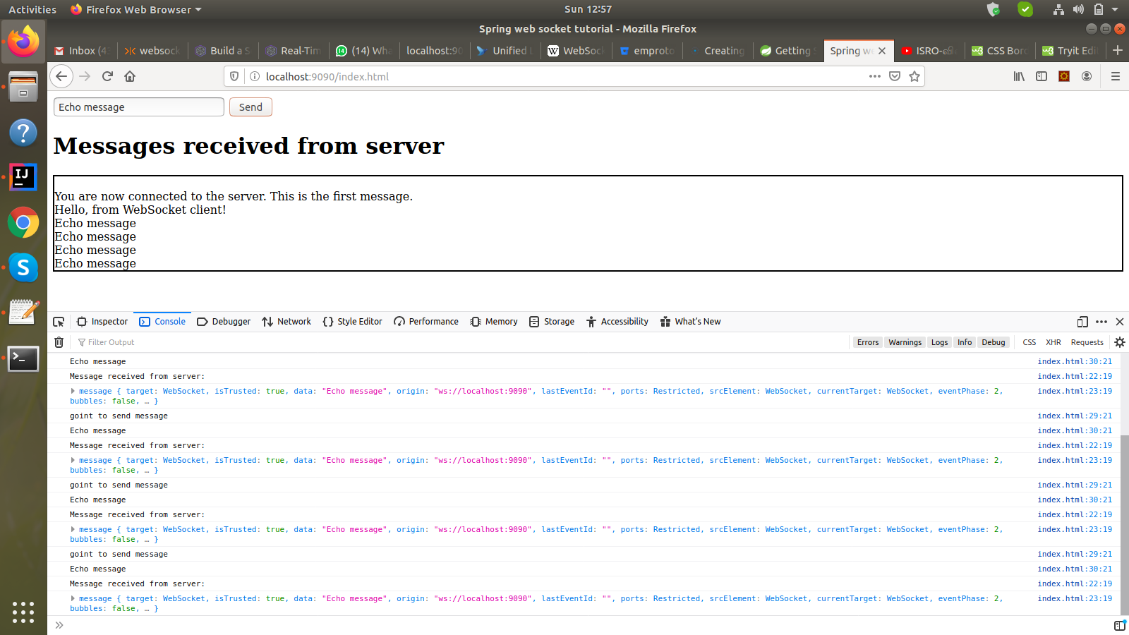 Websocket implementation using spring boot